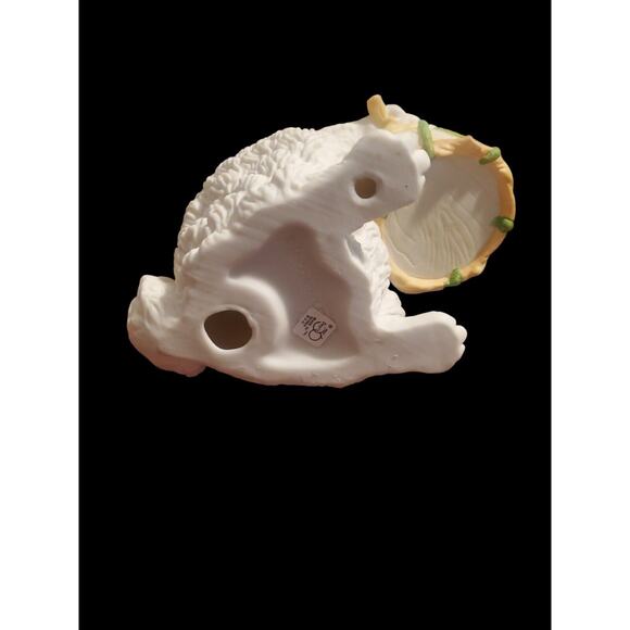 Vintage Department 56 Porcelain Bisque Bunny Rabbit Playing Drum 7.5" - Picture 5 of 7